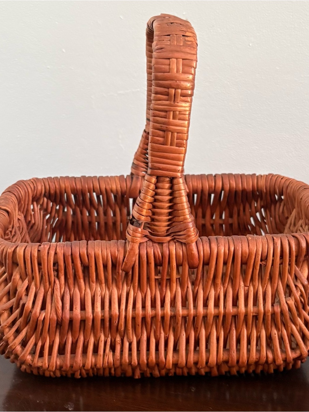 Source Unknown Woven Basket with Handle - Brown